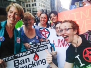 Zephyr Teachout (in the turquoise suit jacket) may be running for governor against Cuomo this fall! She hates fracking...but likes Witches, apparently! 